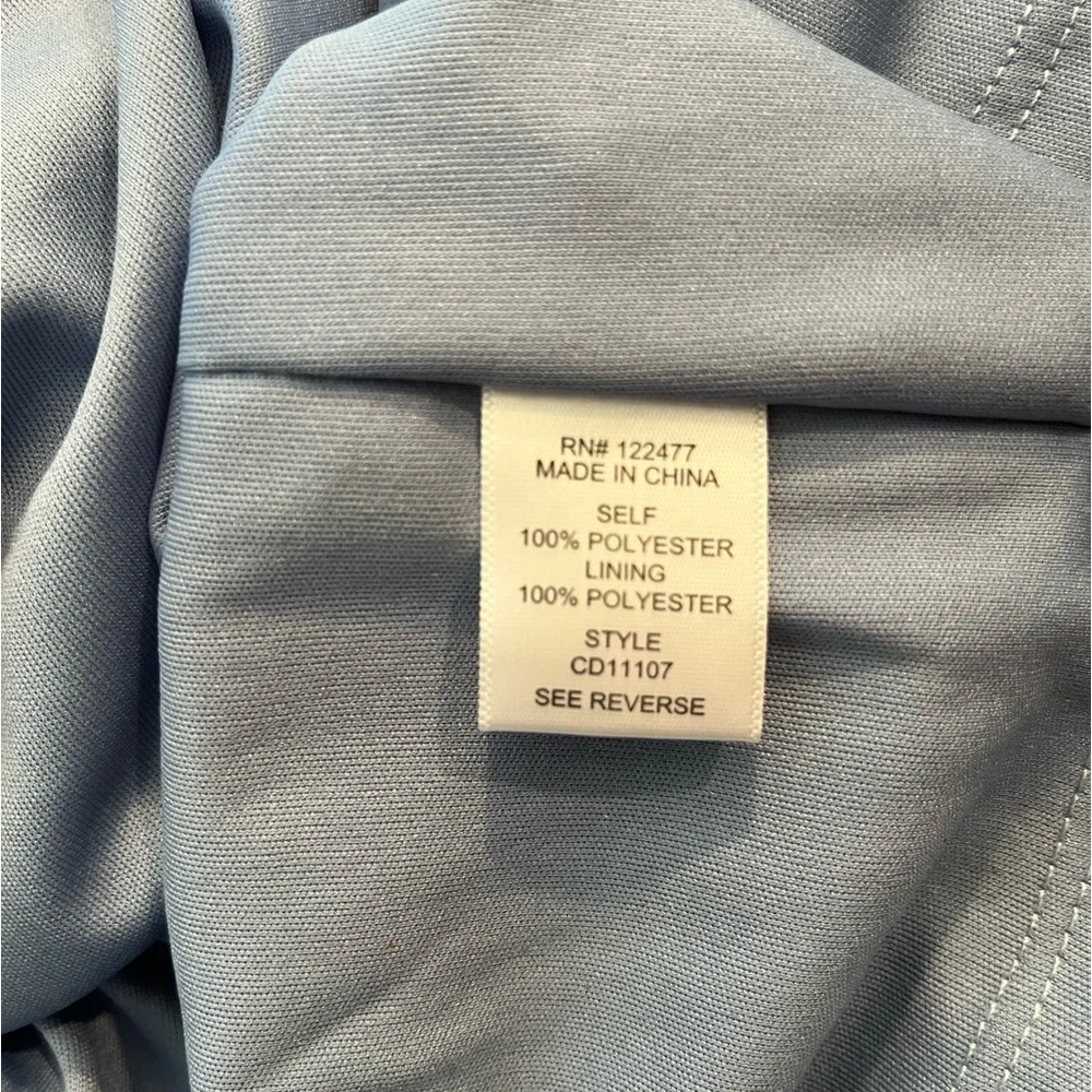 NWOT Light Blue Overlay Sheer Dress, by NSR, Hi low, Sheer Long sleeves, Medium - Picture 10 of 15